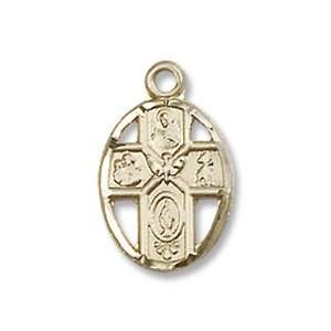   Filled 5 Way Pendant Gift Sacrament medal Necklace First Communion
