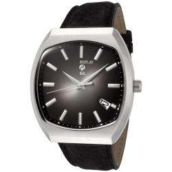 Replay Mens GT Black Graduated Dial Black Leather Watch   