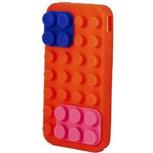  Lego style Silicone iPhone 4/4S Case   Dark Orange Cell 