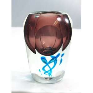  Italian Design Rainbow Blue Sommerso Glass Vase: Patio, Lawn & Garden