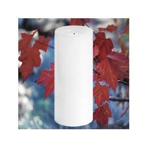  8 Inch Round White Battery Operated Candle   Timer