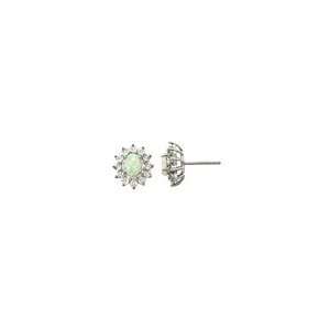 ZALES Oval Lab Created Opal and Diamond Accent Frame Stud Earrings in 