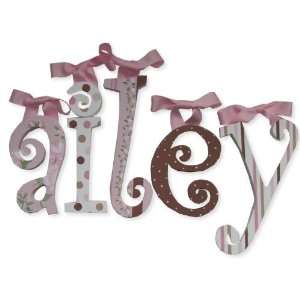  PINK AND CHOCOLATE WALL LETTERS: Baby