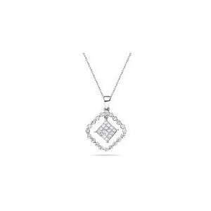  0.83 Ct Diamond Fashion Pendant in 18K White Gold Jewelry