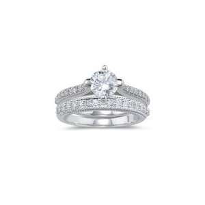  0.36 Cts Diamond Engagement & Wedding Rings in 18K White 