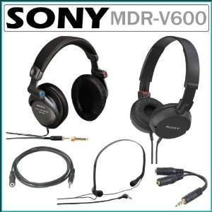  Sony MDR V600 Studio Monitor Series Headphones + Sony 