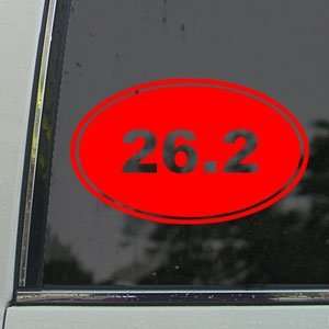  Oval 26.2 Red Decal Marathon Run Miles Window Red Sticker 