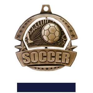 Hasty Awards Spinner Custom Soccer Medals M 720S BRONZE MEDAL/NAVY 