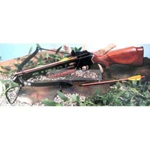 150 lbs Man Kung Real Wooden Hunting Crossbow 2 Arrows  
