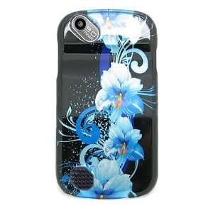 BLACK With BLUE FLOWERS Design Faceplate Cover Sleeve Case for PANTECH 