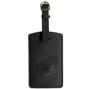  NFL Oakland Raiders Embossed Leather Luggage Tag: Sports 