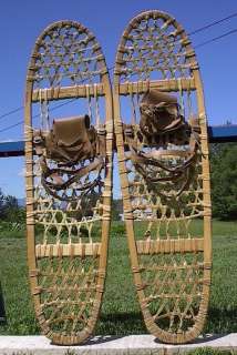 VINTAGE Indian Snowshoes 36x10 Bear Paw VERMONT TUBBS  