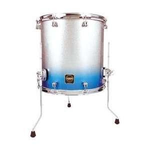   Floor Tom (16X18 Silver/Blue Sparkle Fade): Musical Instruments