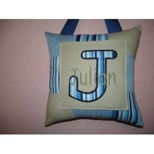 Blue Designer Personalized Tooth Fairy Pillow:  Home 