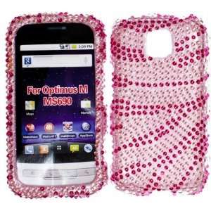   PINK FULL DIAMOND DESIGN CASE FOR LG MS 690: Cell Phones & Accessories