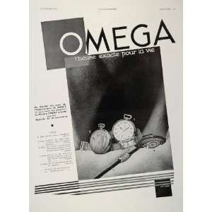  1932 French Ad Omega Mens Womens Watch Wristwatch 