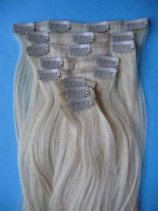   8P HUMAN HAIR CLIP EXTENSION #613 CA & BUY HERE FOR THICK 120 grams