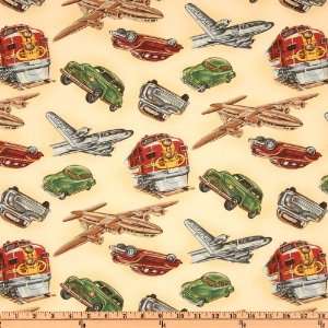   Miller Retro Way To Go Tan Fabric By The Yard Arts, Crafts & Sewing