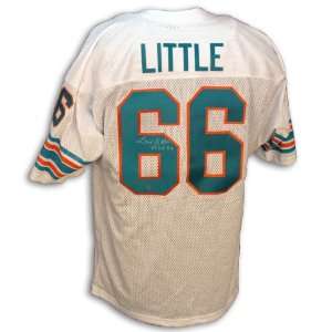 Larry Little Dolphins White Throwback Jersey with inscription 