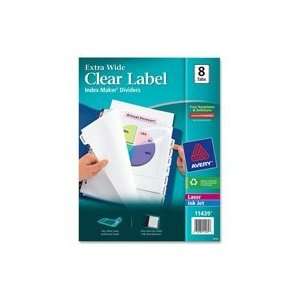  Avery Index Maker Extra Wide Clear Label Dividers, White 