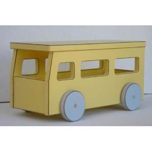  Pastel Toys Yellow School Bus, Wooden Toy: Toys & Games