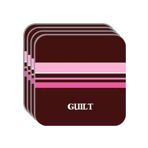 Personal Name Gift   GUILT Set of 4 Mini Mousepad Coasters (pink 