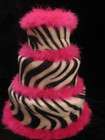 zebra and hot pink 3 tier