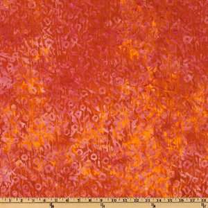  44 Wide Tonga Batik Hard Candy Scattered Posies Orange 