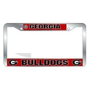  Georgia Bulldogs License Plate Frame Chrome Deluxe Sports 