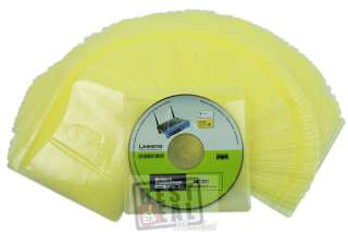 100 Plastic CD DVD Sleeve Envelope Holder 200 Disc #06  