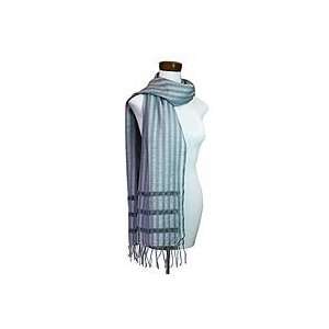  NOVICA Cotton scarf, Mist