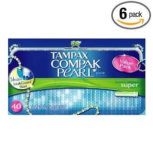  Tampax Compak Pearl Super Jumbo Pack, 40 Count Packages 
