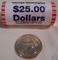 2007 P GEORGE WASHINGTON $1 GOLD TONE COIN DOLLAR ROLL  