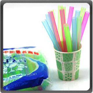 50pcs Plastic Coloured Drinking Straw f Pearl Milky Tea  