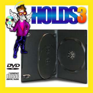 New 10 Three Disc 14 MM DVD Storage Case   HOLDS 3  