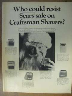 1967  Craftsman Electric Razor Ad Santa Claus  