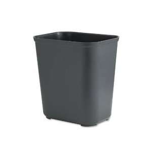   Wastebasket, Rectangular, Fiberglass, 7 gal, Black