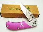 elk ridge pink linerlock pocket knife folding girls ladies knife