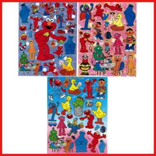 Sesame Street Elmo & Friends Stickers Cling Set of 3   Removable Wall 