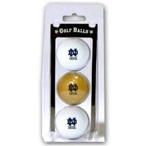  Notre Dame Fighting Irish 3 Pack Golf Balls White Sports 