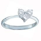   Three Stone Heart Right Hand Promise Ring (Size 7.5   Other Sizes
