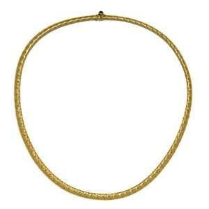   Yellow 6.5mm Fancy Braid Basket Weave Necklace   16 Inch   JewelryWeb