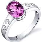 Oravo Elegant 1.75 carats Pink Sapphire Half Bezel Solitaire Ring in 
