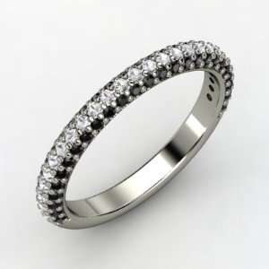  Slim Pave Band, 14K White Gold Ring with White Sapphire 