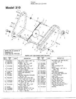 MTD Rear tine tiller Chain case Parts  Model 219 310 000 