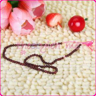 3mm Garnet Round Gemstone Loose Necklace Beads 14 Inch  