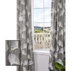   Ginko Leaf Slate Crewel Embroidered Faux Linen Curtain Panel 96 inch