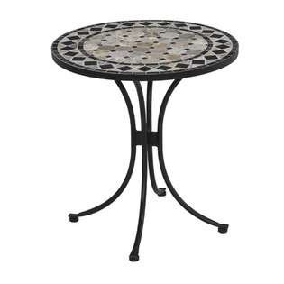 Home Styles Marble Bistro Table in Black 