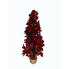   Color Changing Fiber Optic Red Poinsettia Artificial Christmas Tree