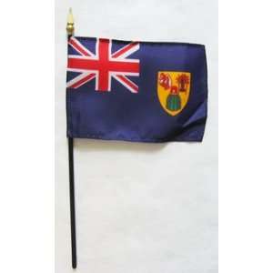  Turks and Caicos   4 x 6 World Stick Flag: Patio, Lawn 